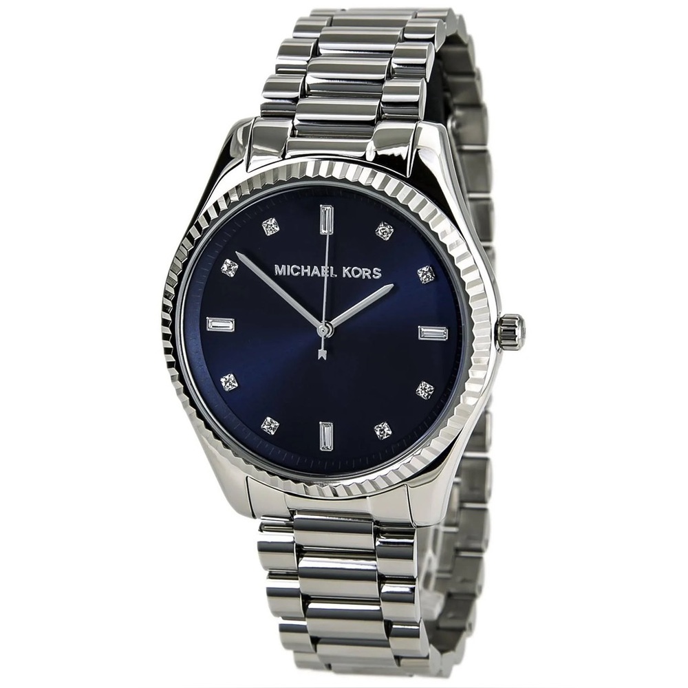 Authentic Michael Kors Lexington Blue Dial Stainless Steel Watch | Unisex